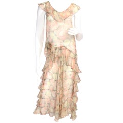 Vintage 1920's Floral Flapper Dress