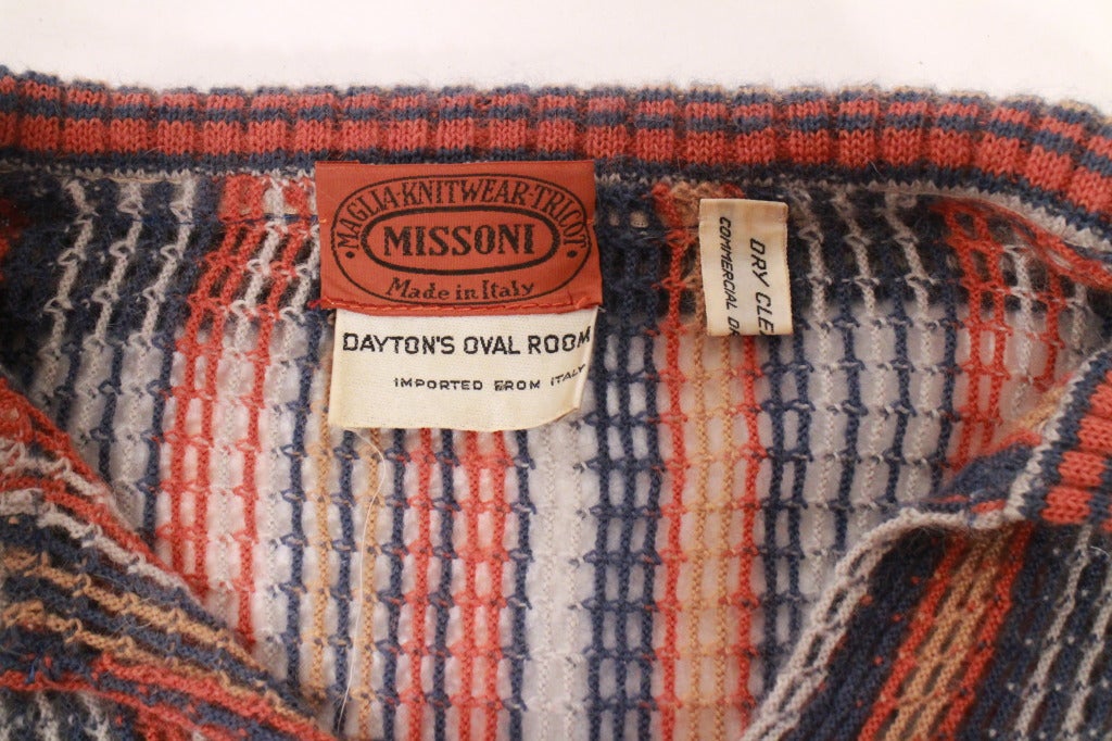 Early Missoni Knit Sweater In Excellent Condition For Sale In New York, NY