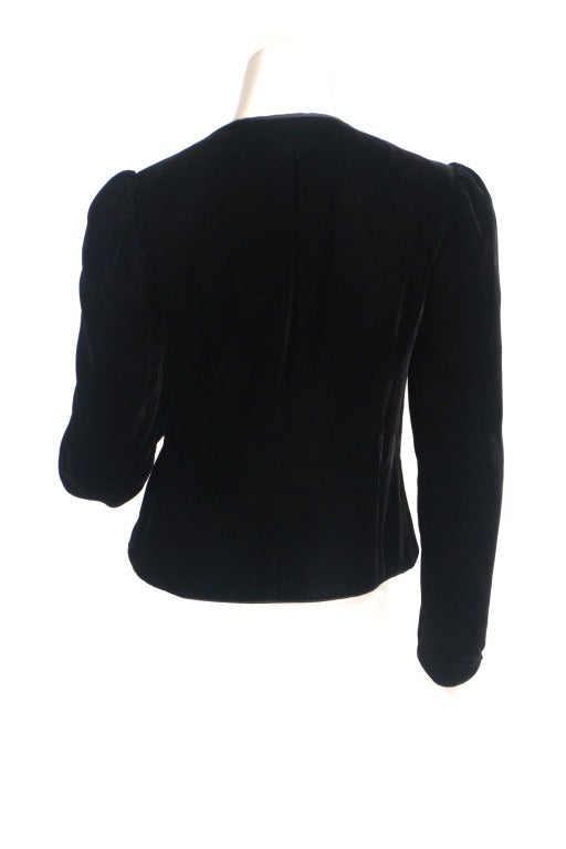 Black Adolfo Velvet Jacket For Sale