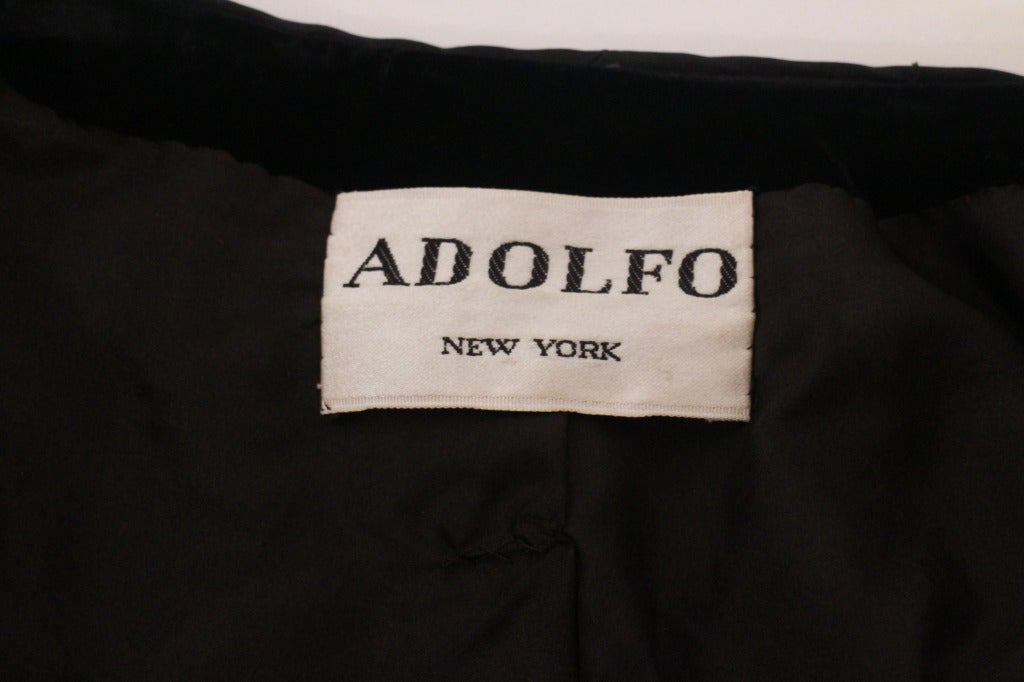 Adolfo Velvet Jacket In Excellent Condition For Sale In New York, NY