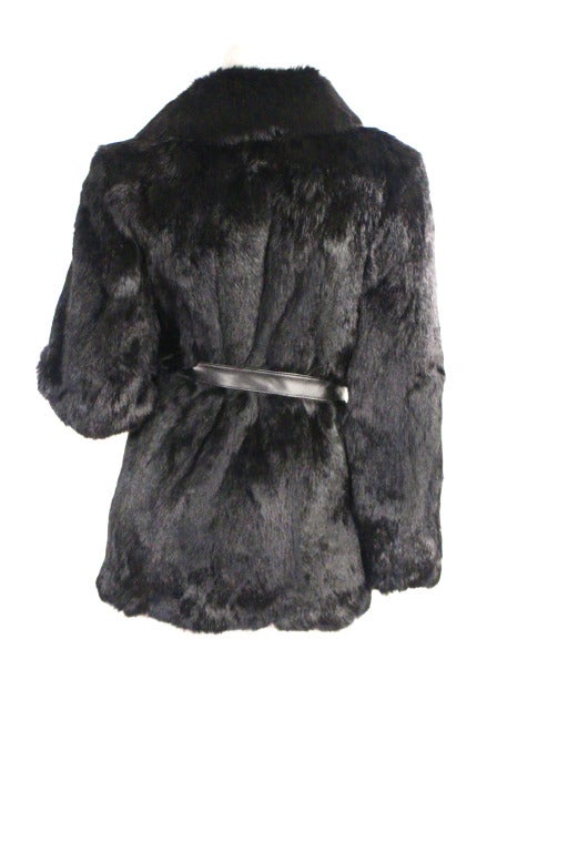 1980s Black Rabbit Fur Jacket In New Condition In New York, NY