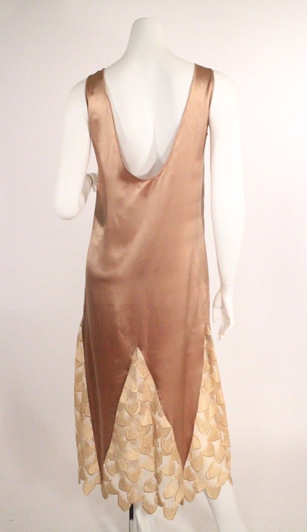 Brown 1930s Stunning Silk Dress