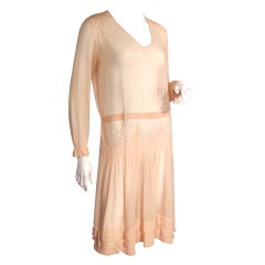 1920s Pink Sheer Dress