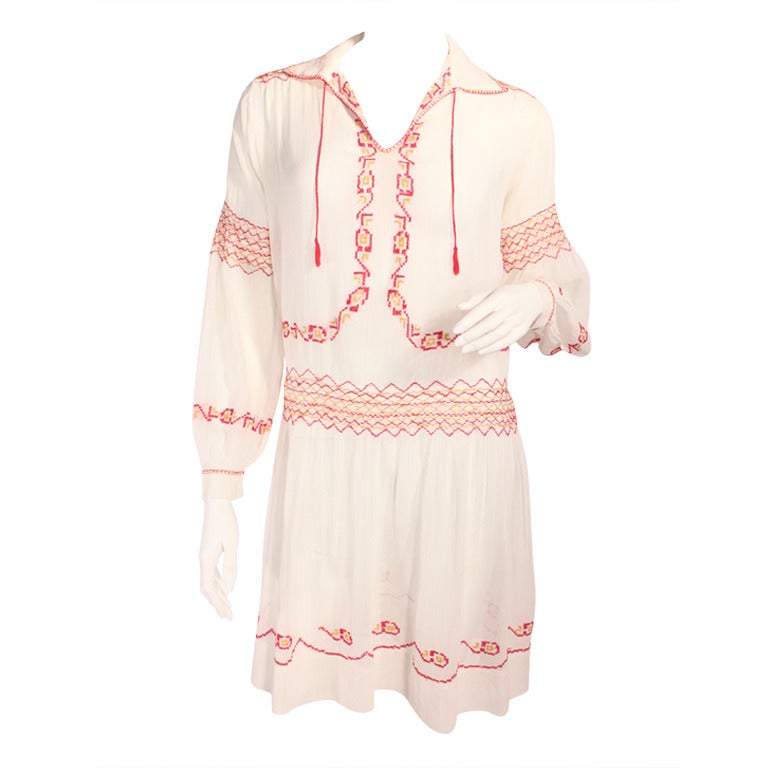 1920's Embroidered Bohemain Dress