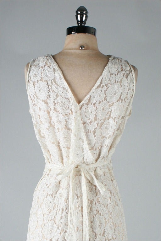 Women's Vintage 1930's Ivory Lace Bias Cut Dress with Jacket