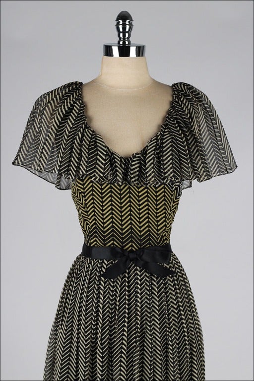 Vintage 1970's Richilene NY Silk Maxi Dress For Sale at 1stDibs