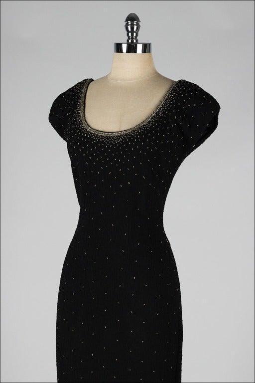 Vintage 1950's Gene Shelly's Boutique Internationale Beaded Dress 1