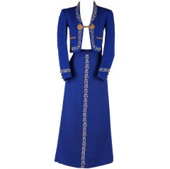 Vintage 1950's Blue Wool El Charro Matador Inspired Suit