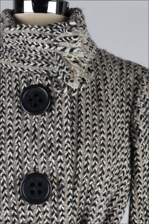 Women's Vintage 1970's Pauline Trigere Wool Scarf Tie Coat