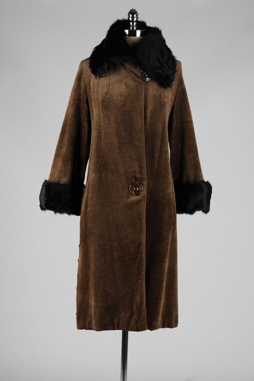 Vintage 1920's Chenille and Fur Coat 1