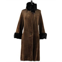 Vintage 1920's Chenille and Fur Coat