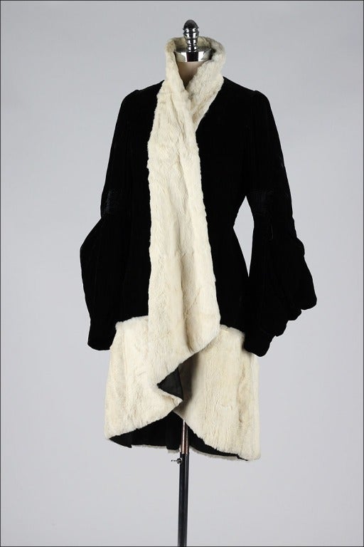 Vintage 1920's Silk Velvet and Fur Coat 1