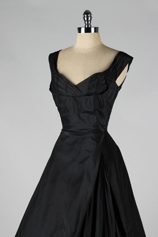 Vintage 1950's Seymour Jacobson Black Silk Dress 1