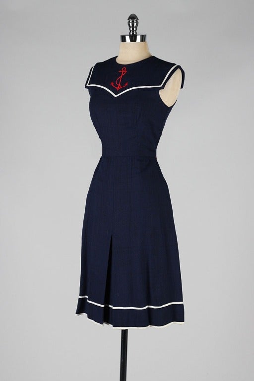 Vintage 1960's Oscar de la Renta Nautical Dress 2