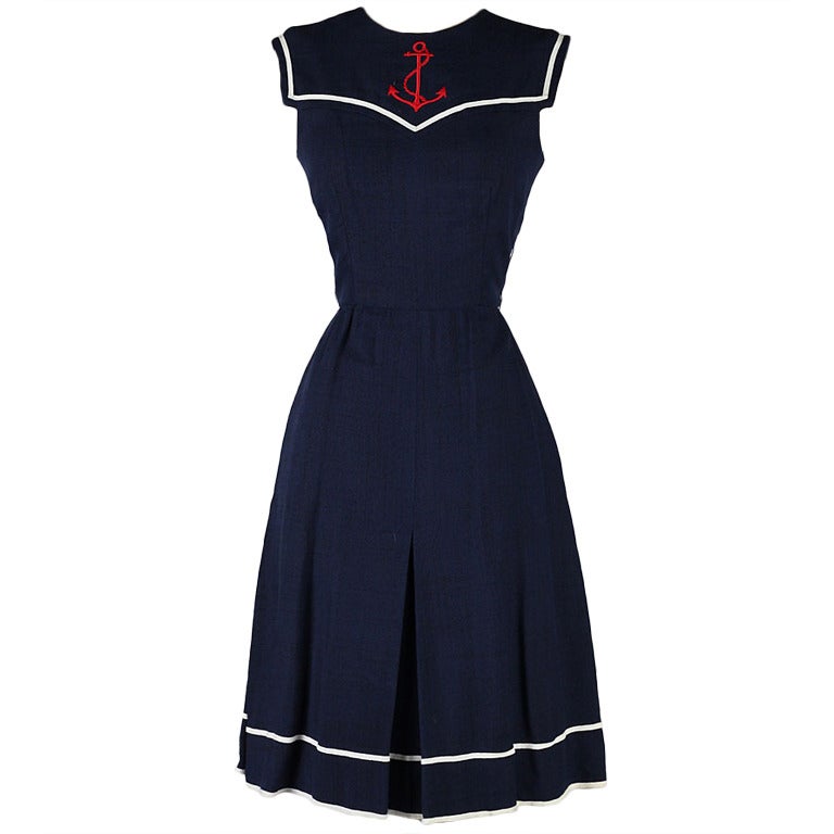 Vintage 1960's Oscar de la Renta Nautical Dress