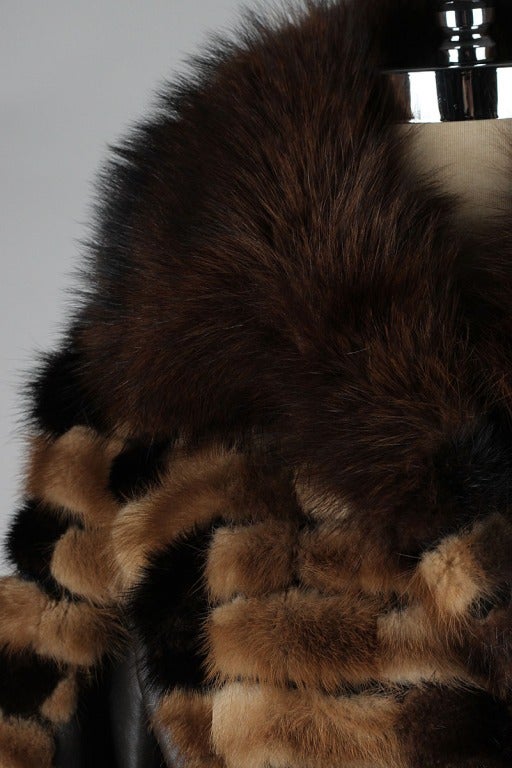 Vintage 1970's Patchwork Mink and Fox Fur Coat In Excellent Condition In Hudson on the Saint Croix, WI
