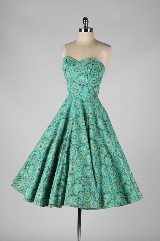 Women's Vintage 1950's Tiana Pittelle Strapless Dress