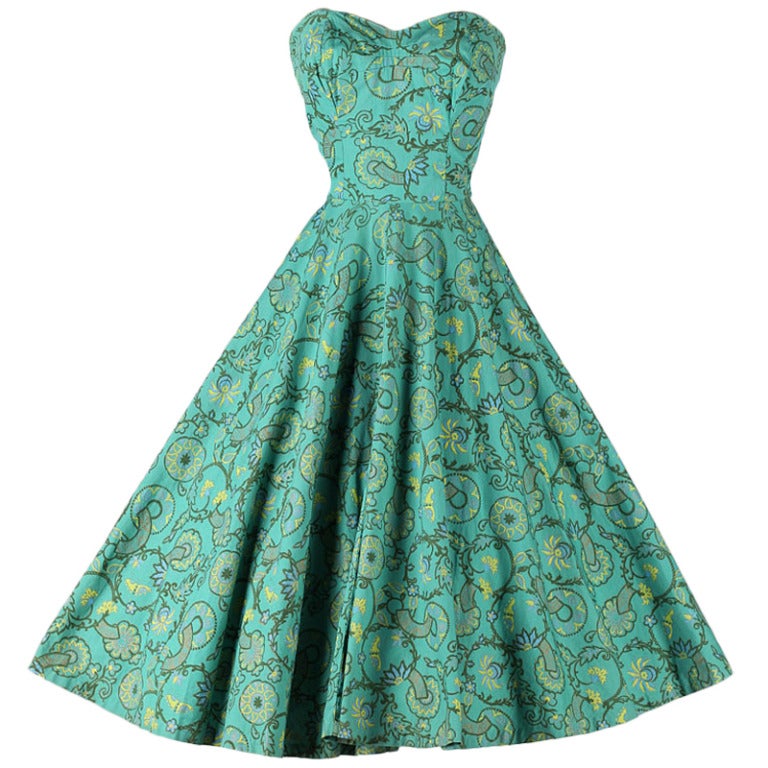 Vintage 1950's Tiana Pittelle Strapless Dress