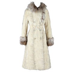 Vintage 1960's Platinum Mink and Fox Princess Coat