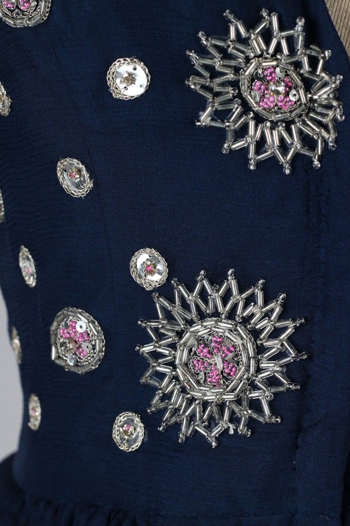 Vintage 1970's Surjit & Adarsh Gill Silk Beaded Halter Dress 1