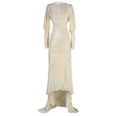 Vintage 1930's Silk Velvet Wedding Dress
