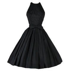 Vintage 1950's Suzy Perette Black Halter Dress
