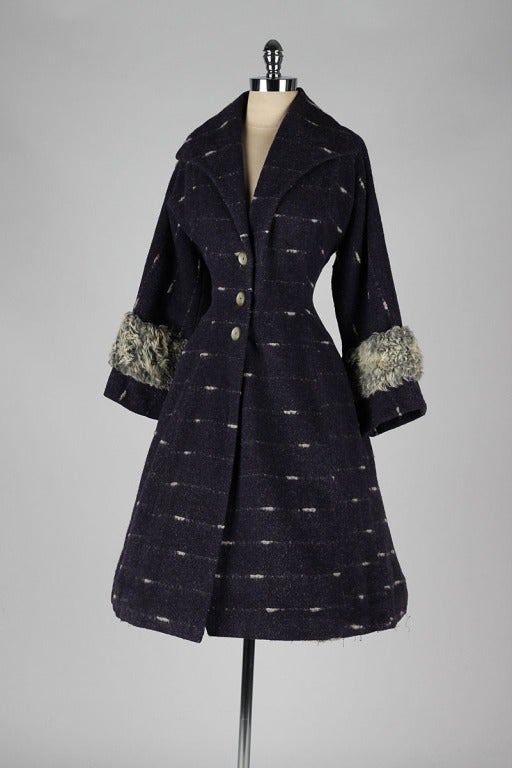 Vintage 1950's Lilli Ann Wool Princess Coat In Excellent Condition In Hudson on the Saint Croix, WI