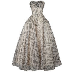 Vintage 1950's Frank Starr Organza Dress with Wrap