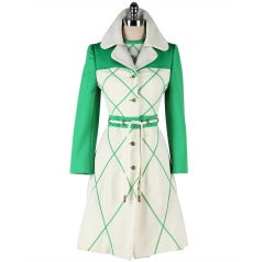 Vintage 1960's Lilli Ann Green White Dress and Jacket