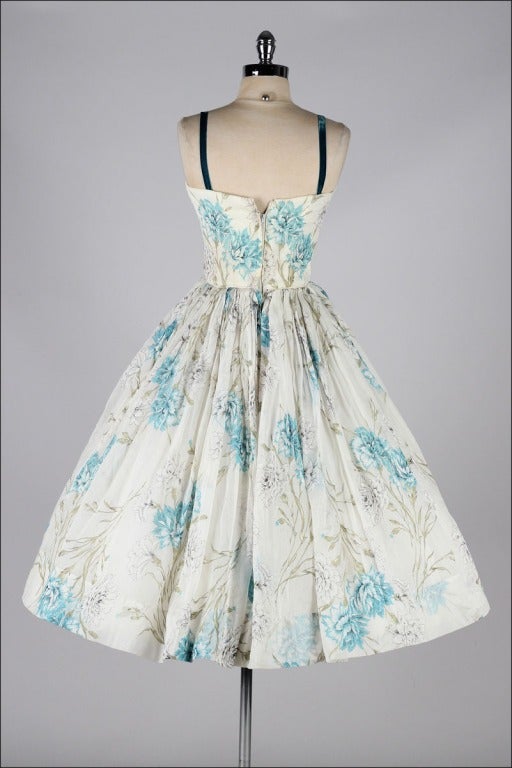 Vintage 1950's Harou Floral Cocktail Dress 1