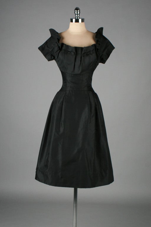 Vintage 1950's Herbert Sondheim Silk Taffeta Dress