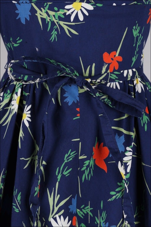 Women's Vintage 1950's Jeannette Alexander Floral Cotton Dress