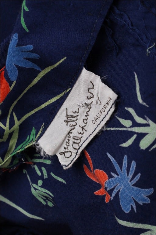 Vintage 1950's Jeannette Alexander Floral Cotton Dress 5