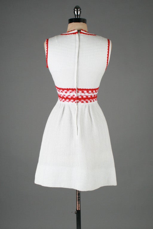Vintage 1960's Howard Wolf Gingham Print Mod Mini Dress 4
