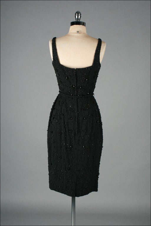 Vintage 1950's Glass Beaded Wiggle Dress Mam'selle Betty Carol 4