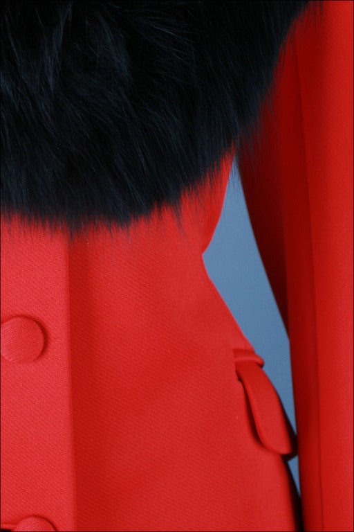 Vintage 1970's Lilli Ann Red Fox Fur Trimmed Suit 1