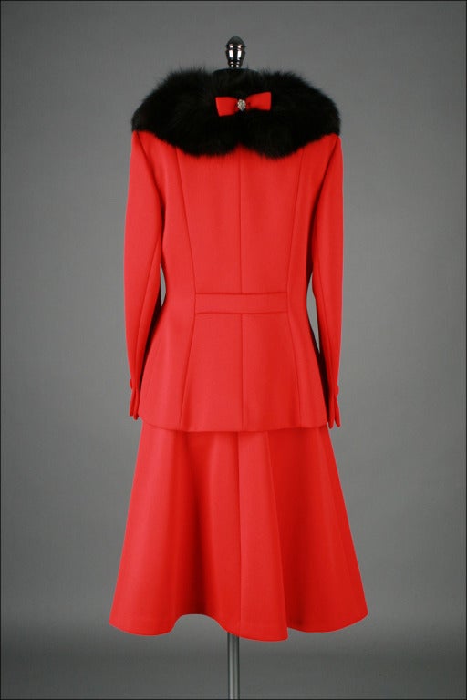 Vintage 1970's Lilli Ann Red Fox Fur Trimmed Suit 4