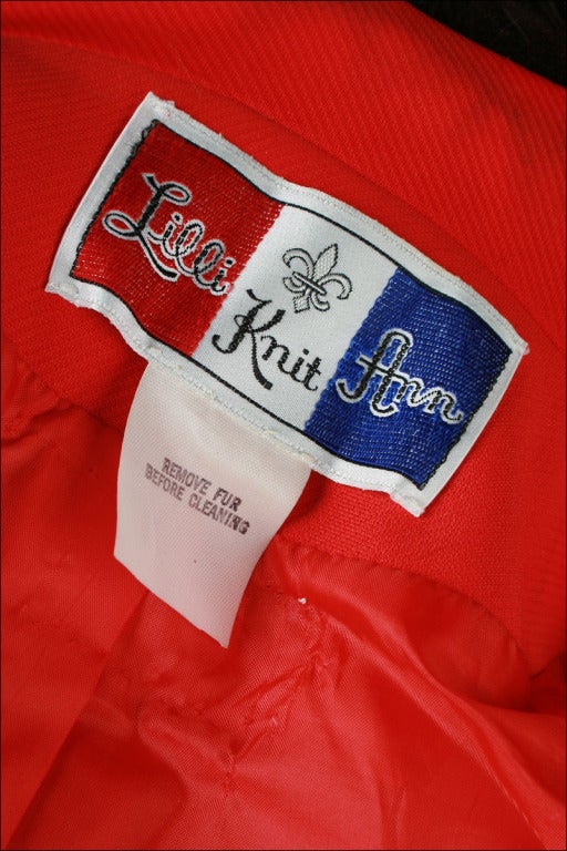 Vintage 1970's Lilli Ann Red Fox Fur Trimmed Suit 6