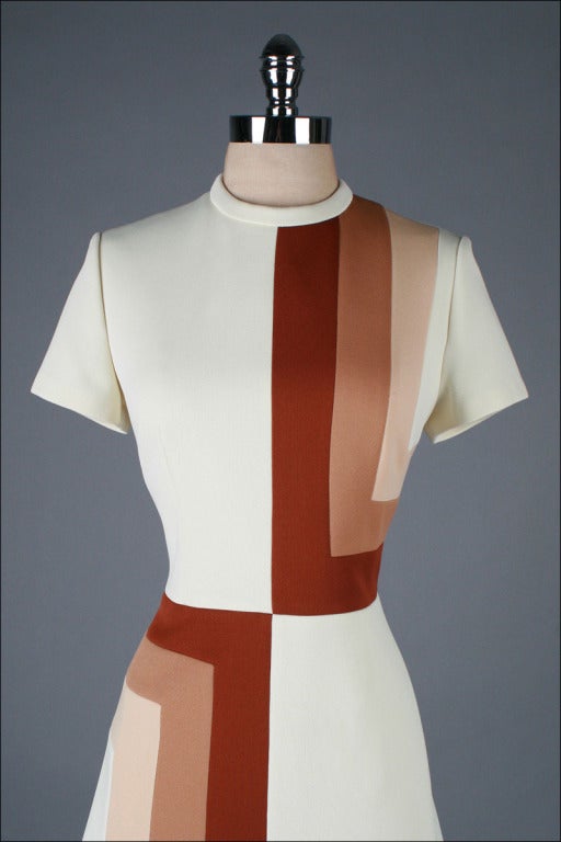 Vintage 1970's Lilli Ann Ombre Optical Print  Jacket Dress Set 3