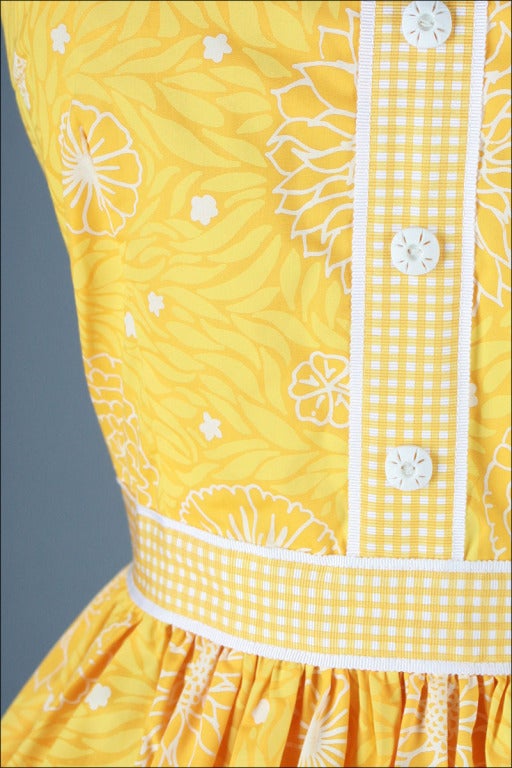 Women's Vintage 1960's Lilly Pulitzer Yellow Floral Sun Dress