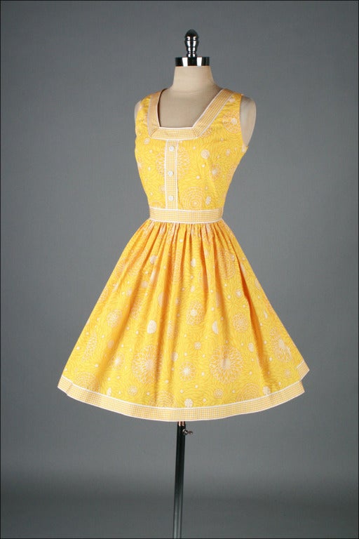 Vintage 1960's Lilly Pulitzer Yellow Floral Sun Dress 1