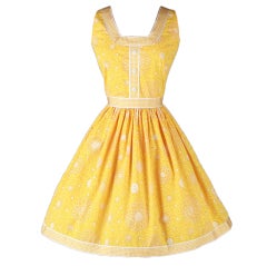 Used 1960's Lilly Pulitzer Yellow Floral Sun Dress