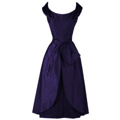 Vintage 1950's Ceil Chapman Irridescent Purple Taffeta Dress
