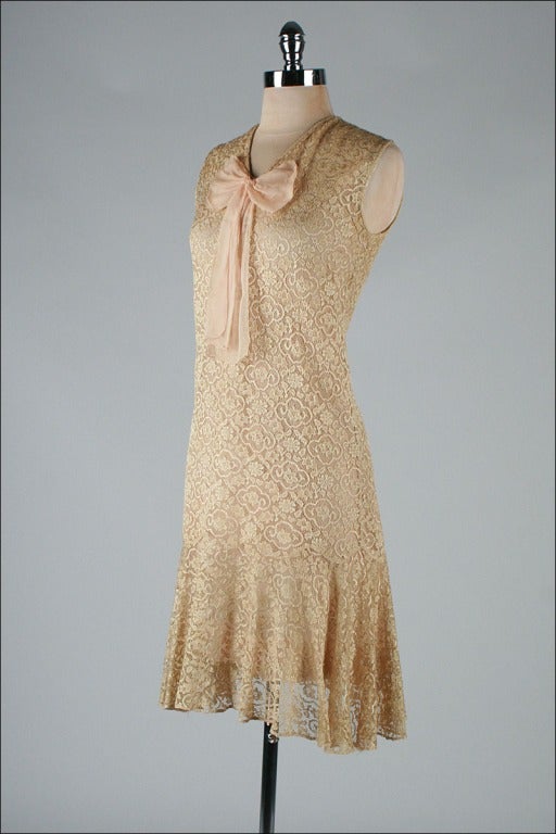 Vintage 1920's Taupe Lace Dress and Jacket 3