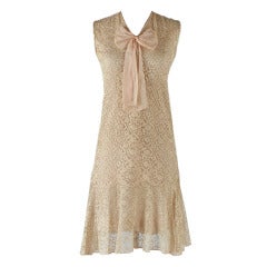 Vintage 1920's Taupe Lace Dress and Jacket