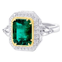 Emerald and Diamond Octagon Ring