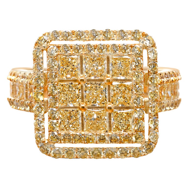 Yellow Diamond and Gold Ring