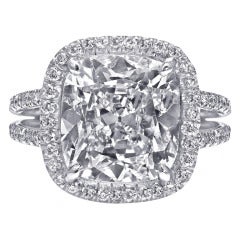 Cushion Cut 5.64 Carat Diamond Halo Engagement Ring