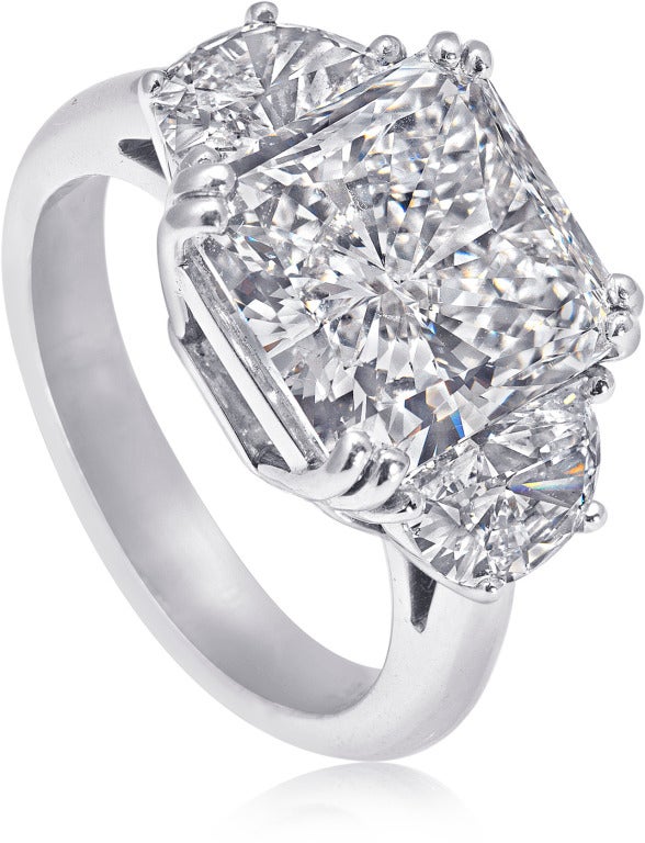 Women's 5.01 Carat Radiant-Cut Three Stone Engagement Ring