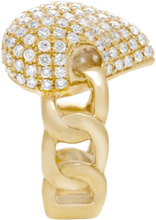 Great for everyday.  Set in 18k yellow gold, 2.15 carats of round cut diamonds.  Will definitely complete an outfit.